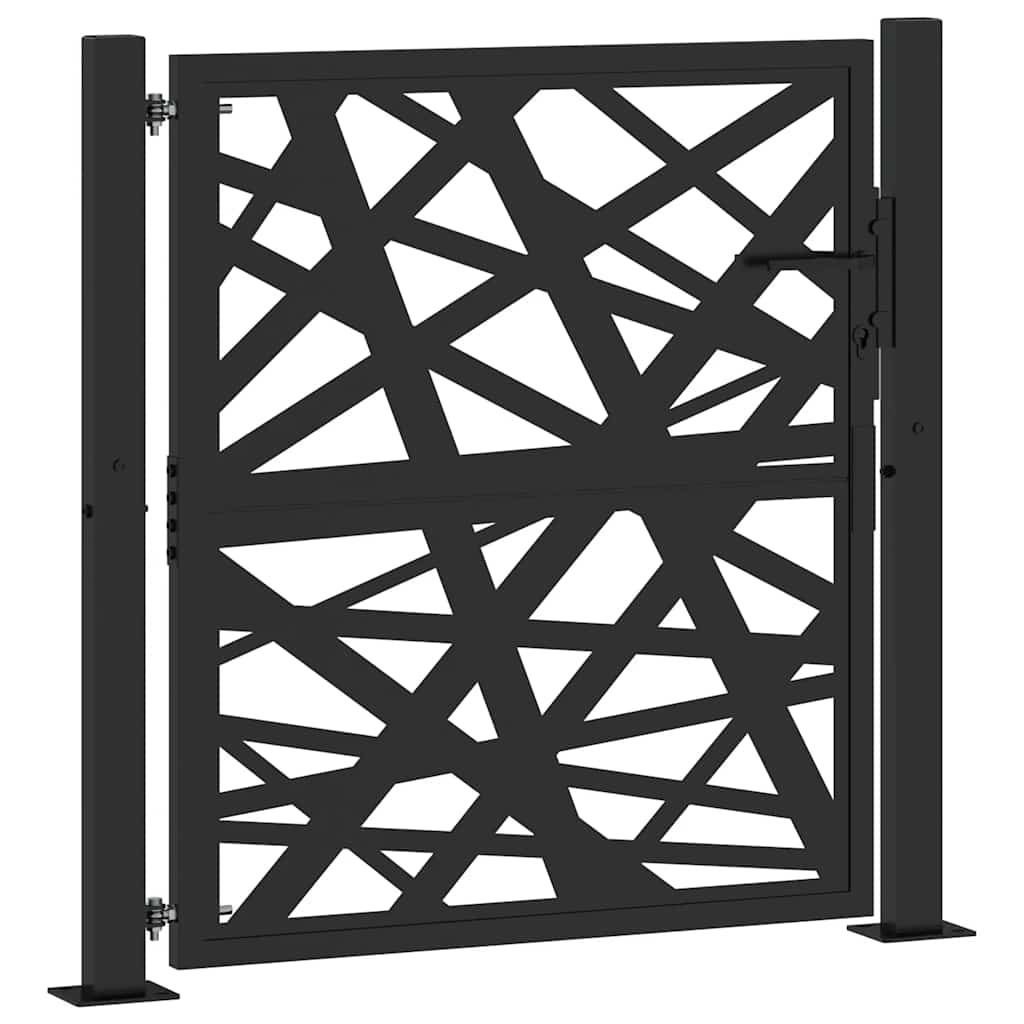 Cancello Giardino Nero 105x106 cm in Acciaio Design Leggero