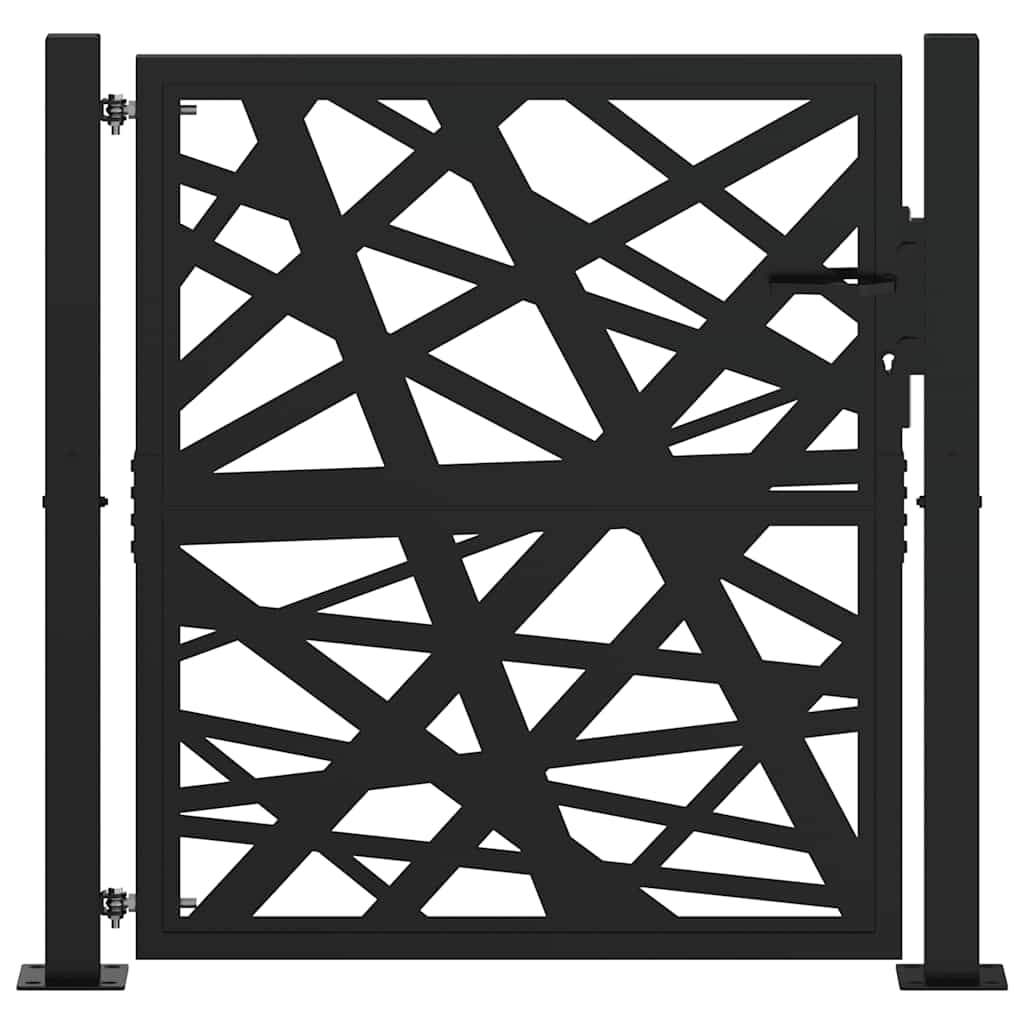 Cancello Giardino Nero 105x106 cm in Acciaio Design Leggero