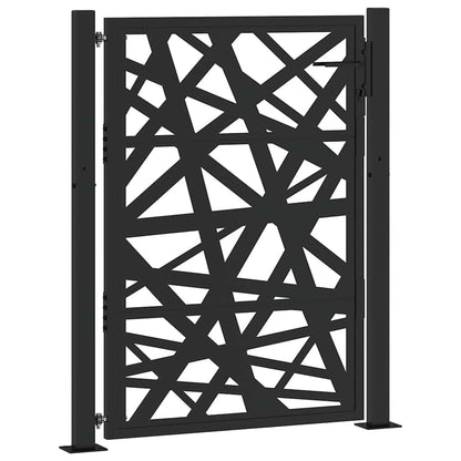 Cancello Giardino Nero 105x130 cm in Acciaio Design Leggero