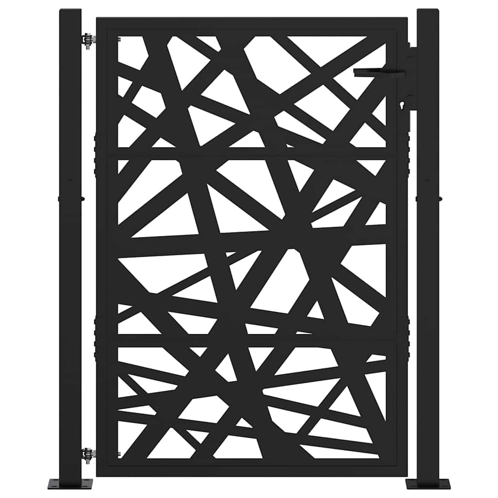 Cancello Giardino Nero 105x130 cm in Acciaio Design Leggero