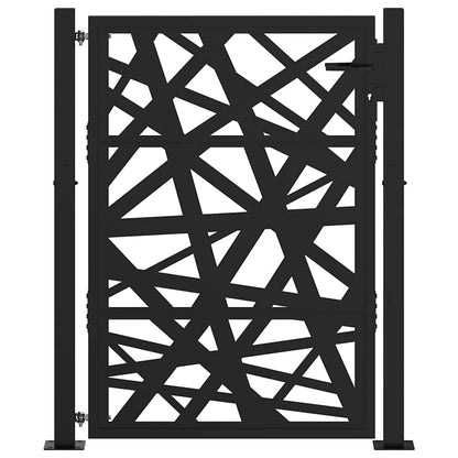 Cancello Giardino Nero 105x130 cm in Acciaio Design Leggero
