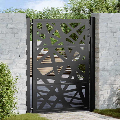 Cancello Giardino Nero 105x130 cm in Acciaio Design Leggero