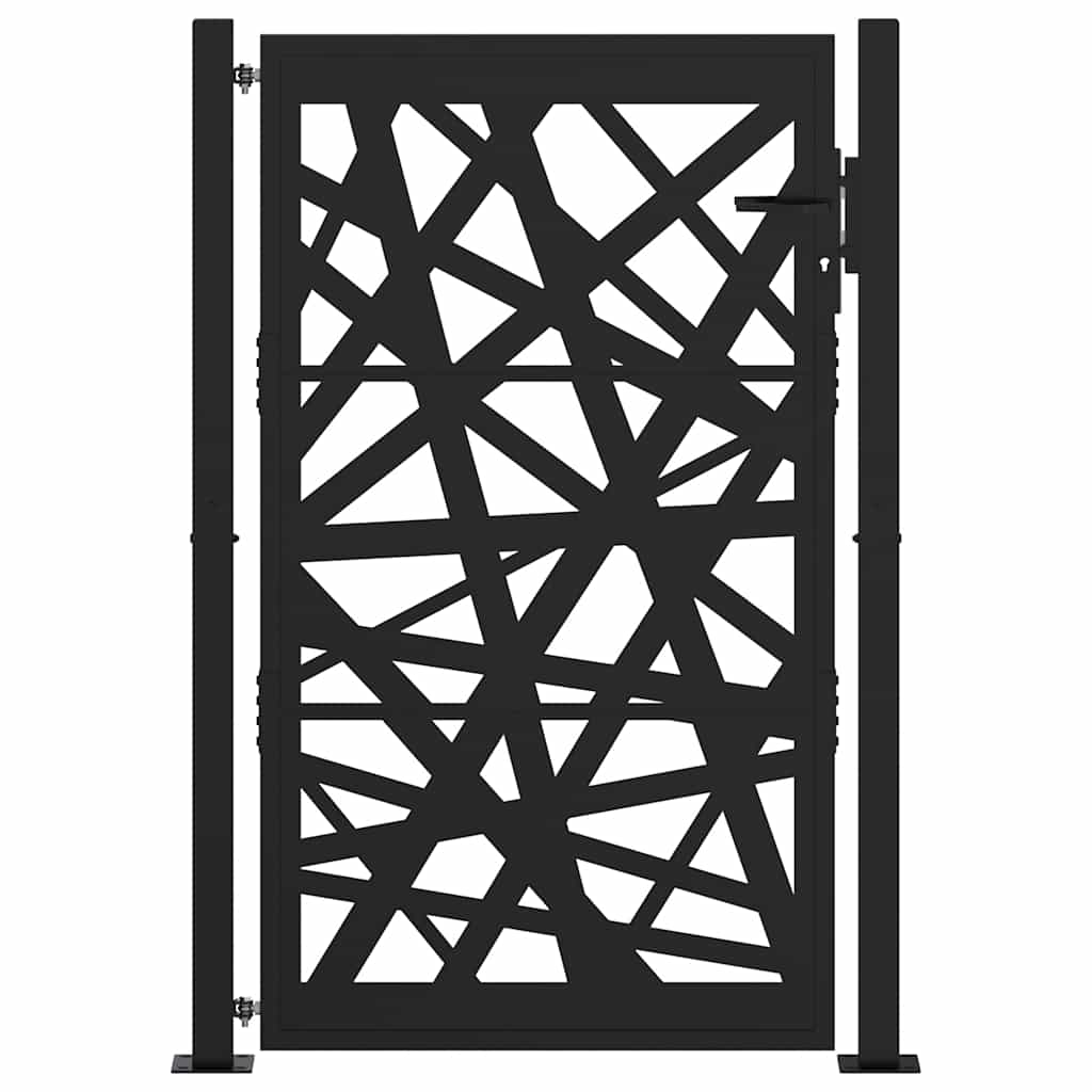 Cancello Giardino Nero 105x155 cm in Acciaio Design Leggero