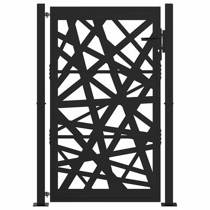 Cancello Giardino Nero 105x155 cm in Acciaio Design Leggero