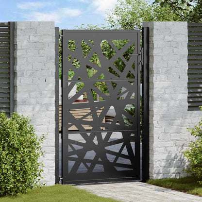Cancello Giardino Nero 105x155 cm in Acciaio Design Leggero