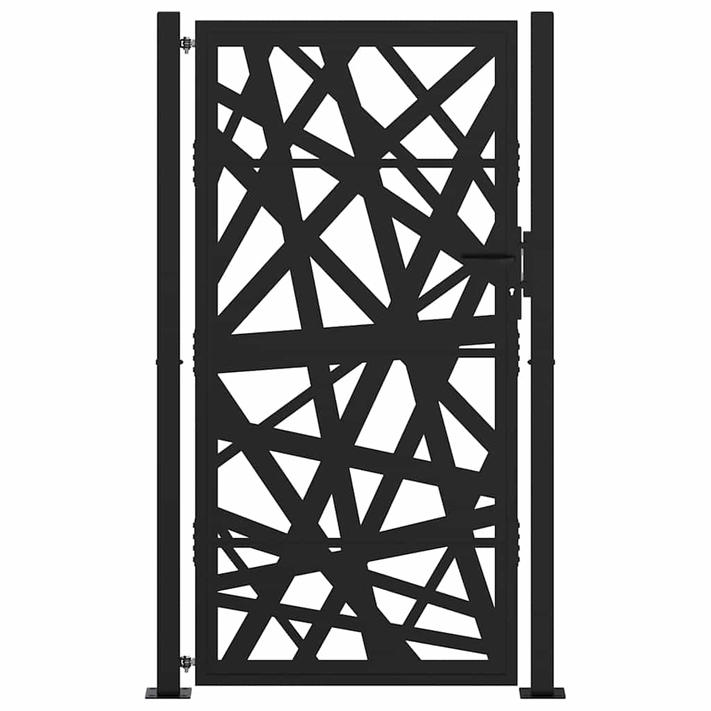 Cancello Giardino Nero 105x180 cm in Acciaio Design Leggero