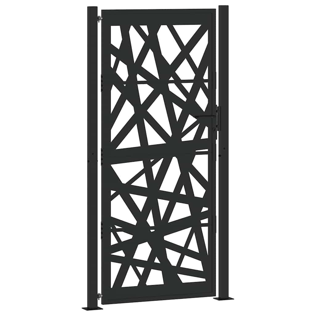 Cancello Giardino Nero 105x205 cm in Acciaio Design Leggero