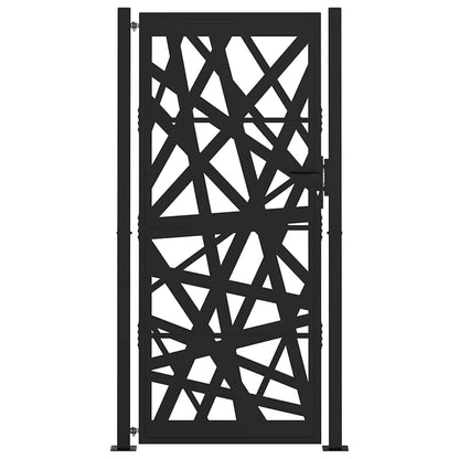 Cancello Giardino Nero 105x205 cm in Acciaio Design Leggero