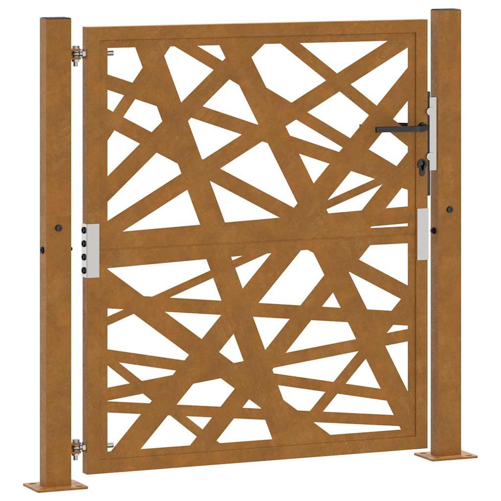 Cancello da Giardino 105x105 cm Acciaio Corten Design Leggero