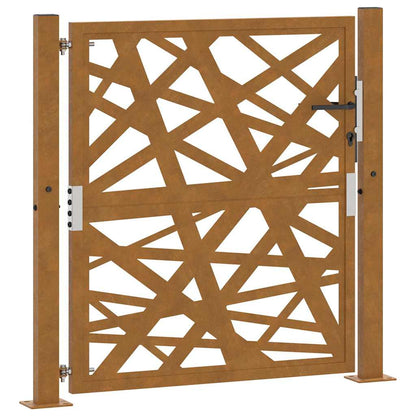 Cancello da Giardino 105x105 cm Acciaio Corten Design Leggero