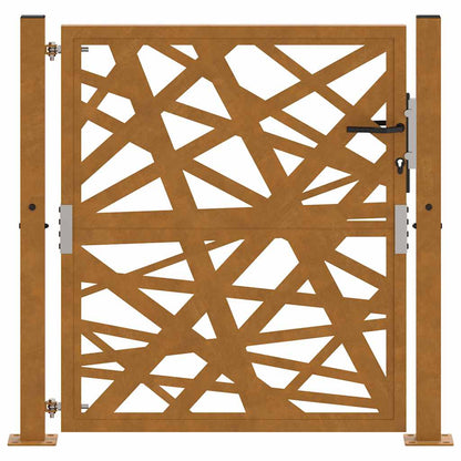 Cancello da Giardino 105x105 cm Acciaio Corten Design Leggero