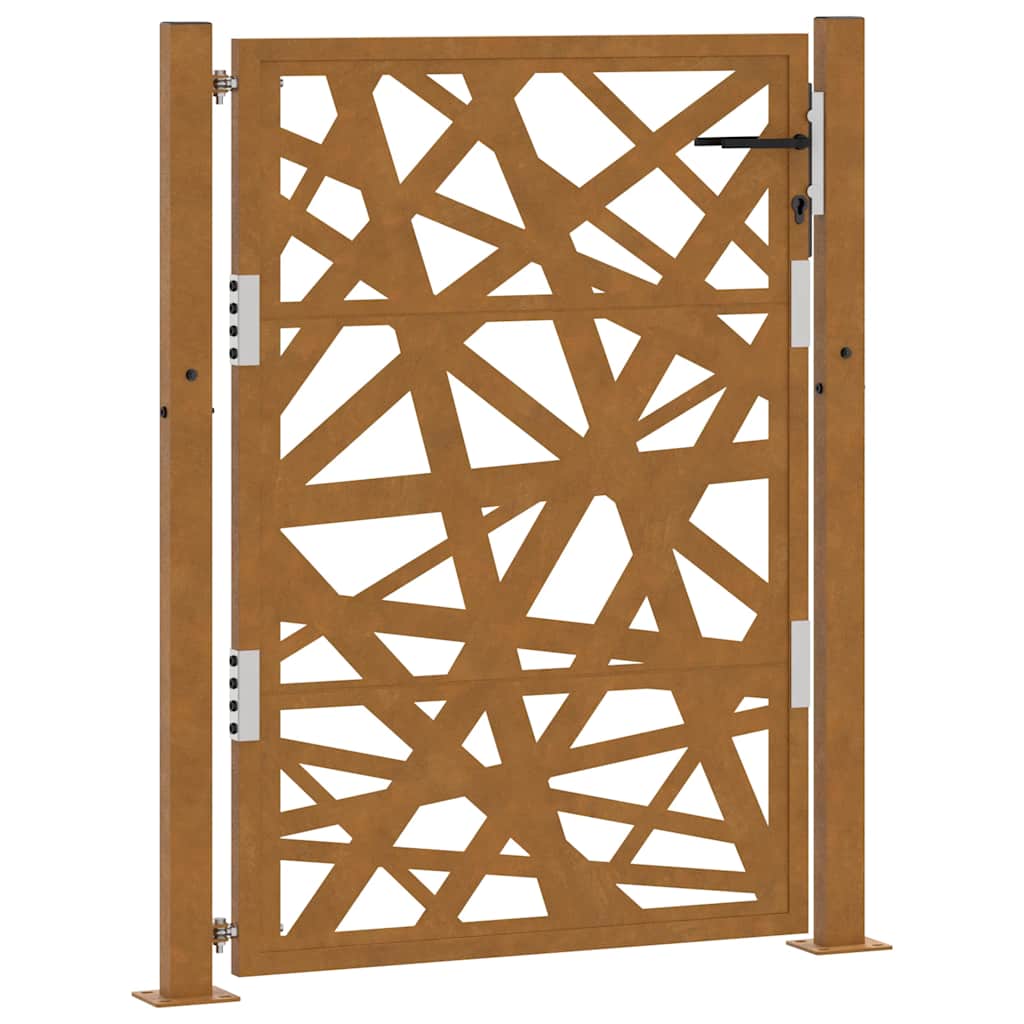 Cancello da Giardino 105x130 cm Acciaio Corten Design Leggero