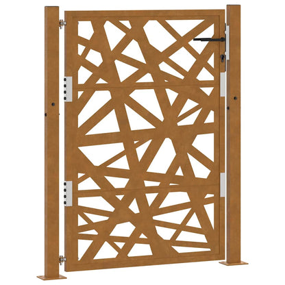 Cancello da Giardino 105x130 cm Acciaio Corten Design Leggero