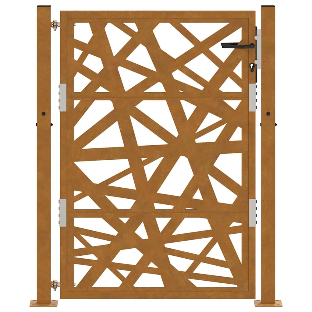 Cancello da Giardino 105x130 cm Acciaio Corten Design Leggero