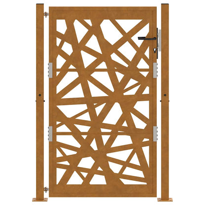 Cancello da Giardino 105x155 cm Acciaio Corten Design Leggero