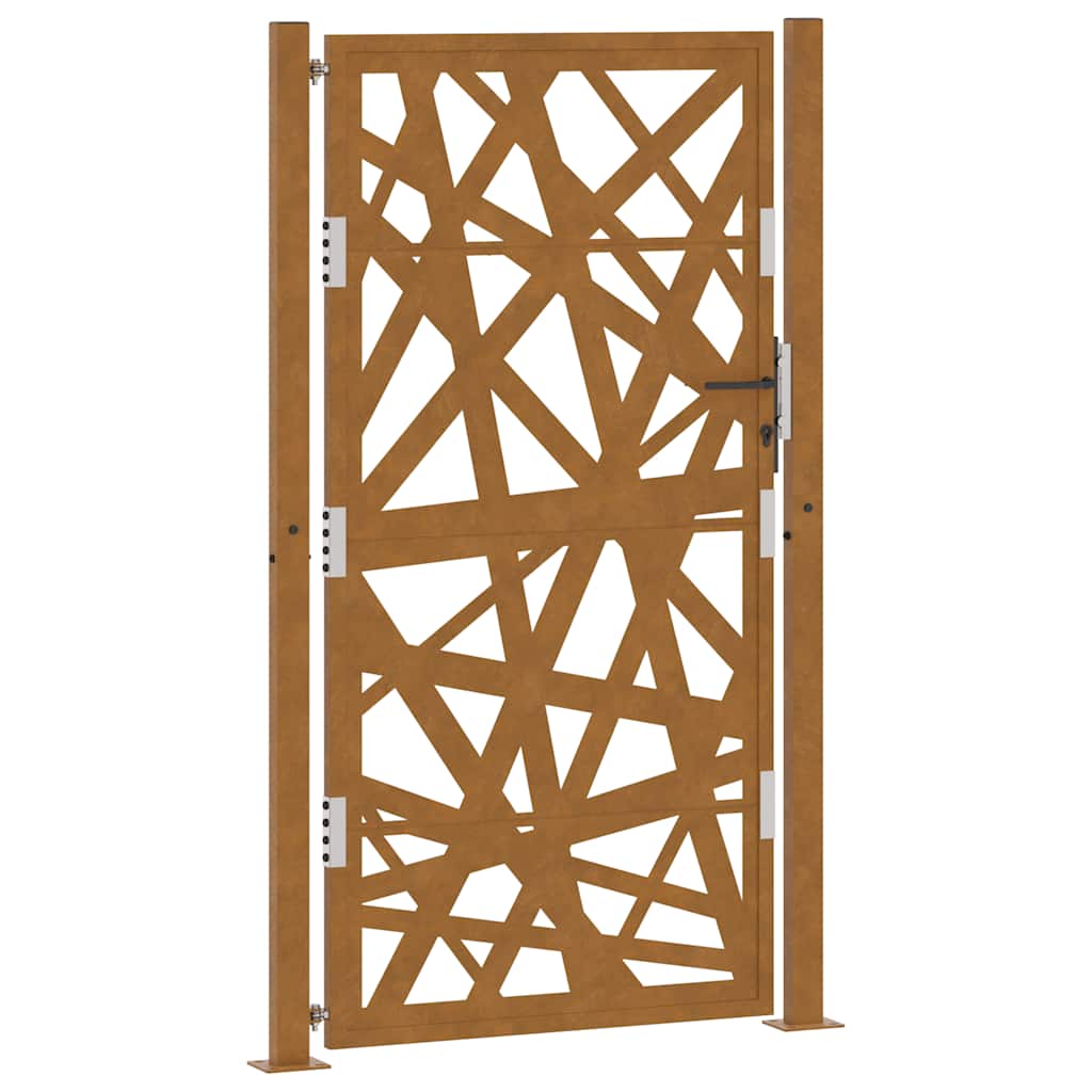 Cancello da Giardino 105x180 cm Acciaio Corten Design Leggero