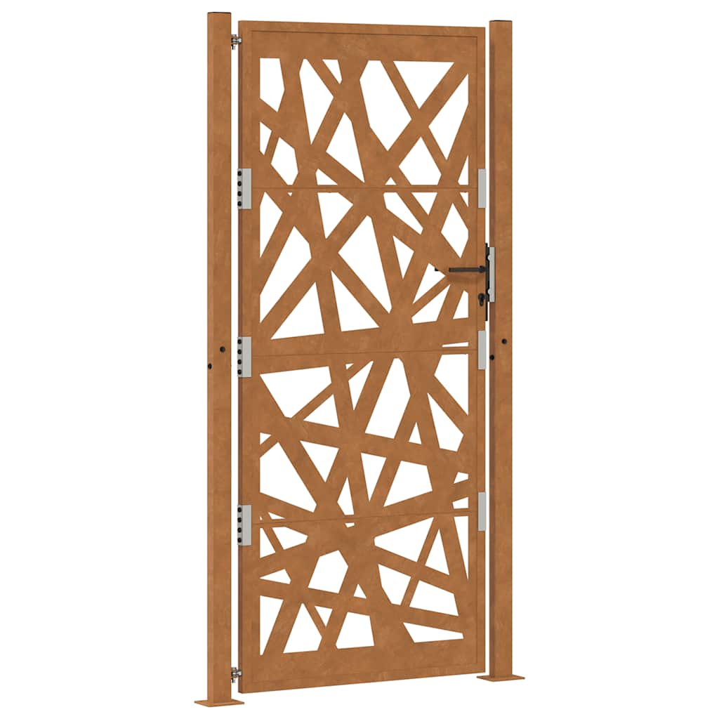 Cancello da Giardino 105x205 cm Acciaio Corten Design Leggero