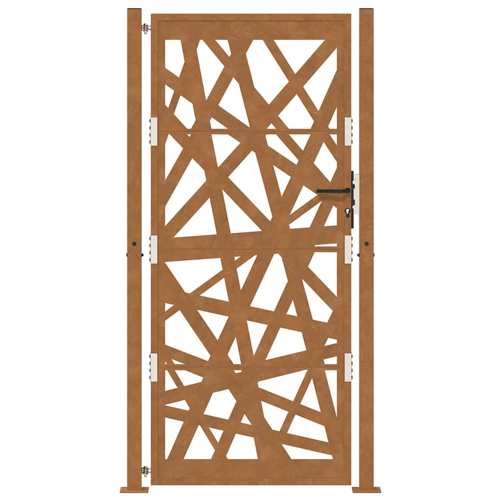 Cancello da Giardino 105x205 cm Acciaio Corten Design Leggero