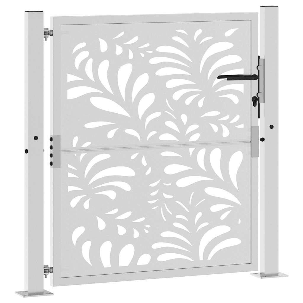 Cancello da Giardino 105x105 cm Acciaio Corten Design Ondulato