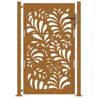 Cancello da Giardino 105x155 cm Acciaio Corten Design Ondulato