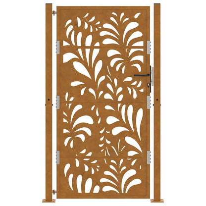 Cancello da Giardino 105x180 cm Acciaio Corten Design Ondulato