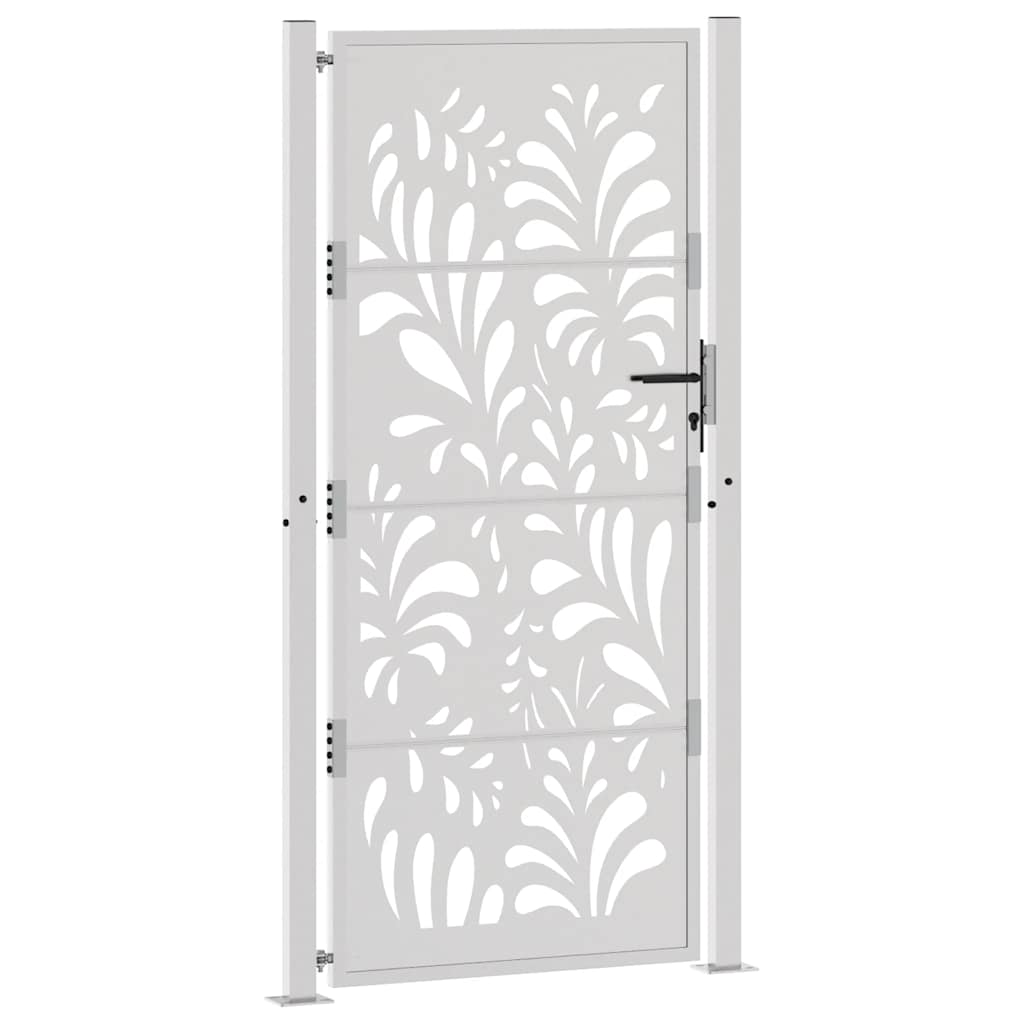 Cancello da Giardino 105x205 cm Acciaio Corten Design Ondulato