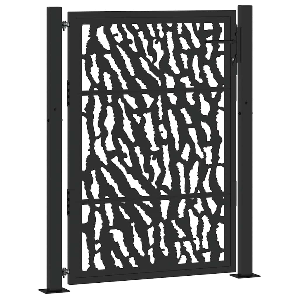Cancello Giardino Nero 105x130 cm in Acciaio Design a Traccia