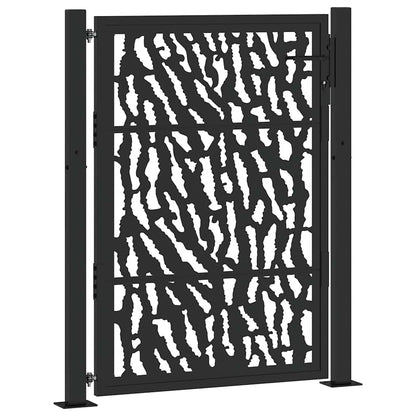 Cancello Giardino Nero 105x130 cm in Acciaio Design a Traccia