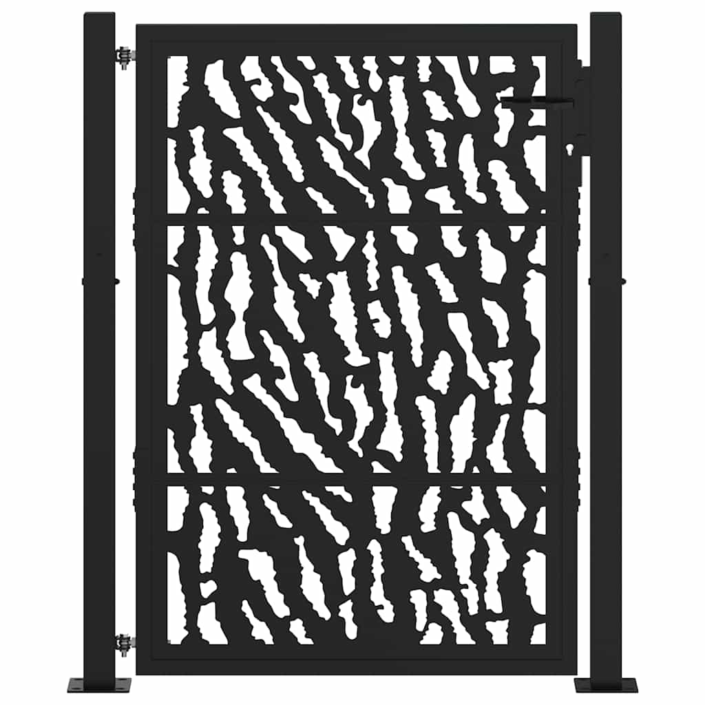 Cancello Giardino Nero 105x130 cm in Acciaio Design a Traccia