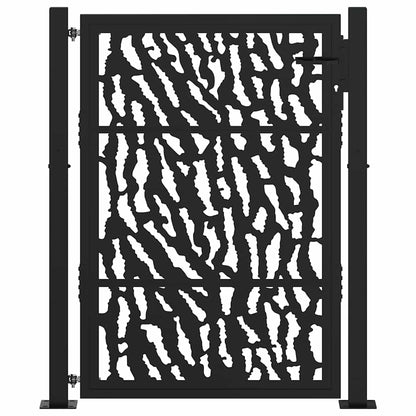 Cancello Giardino Nero 105x130 cm in Acciaio Design a Traccia