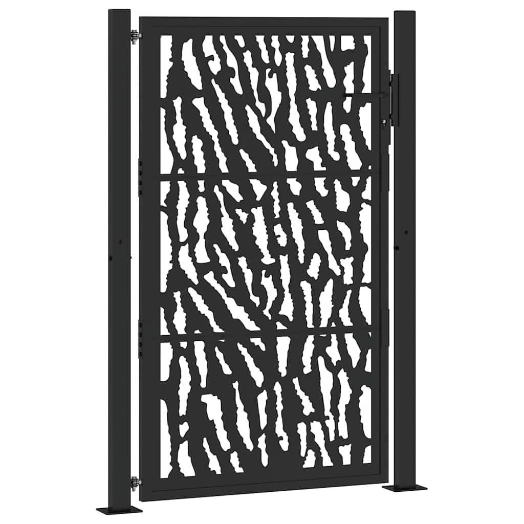 Cancello Giardino Nero 105x155 cm in Acciaio Design a Traccia