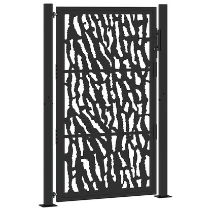 Cancello Giardino Nero 105x155 cm in Acciaio Design a Traccia
