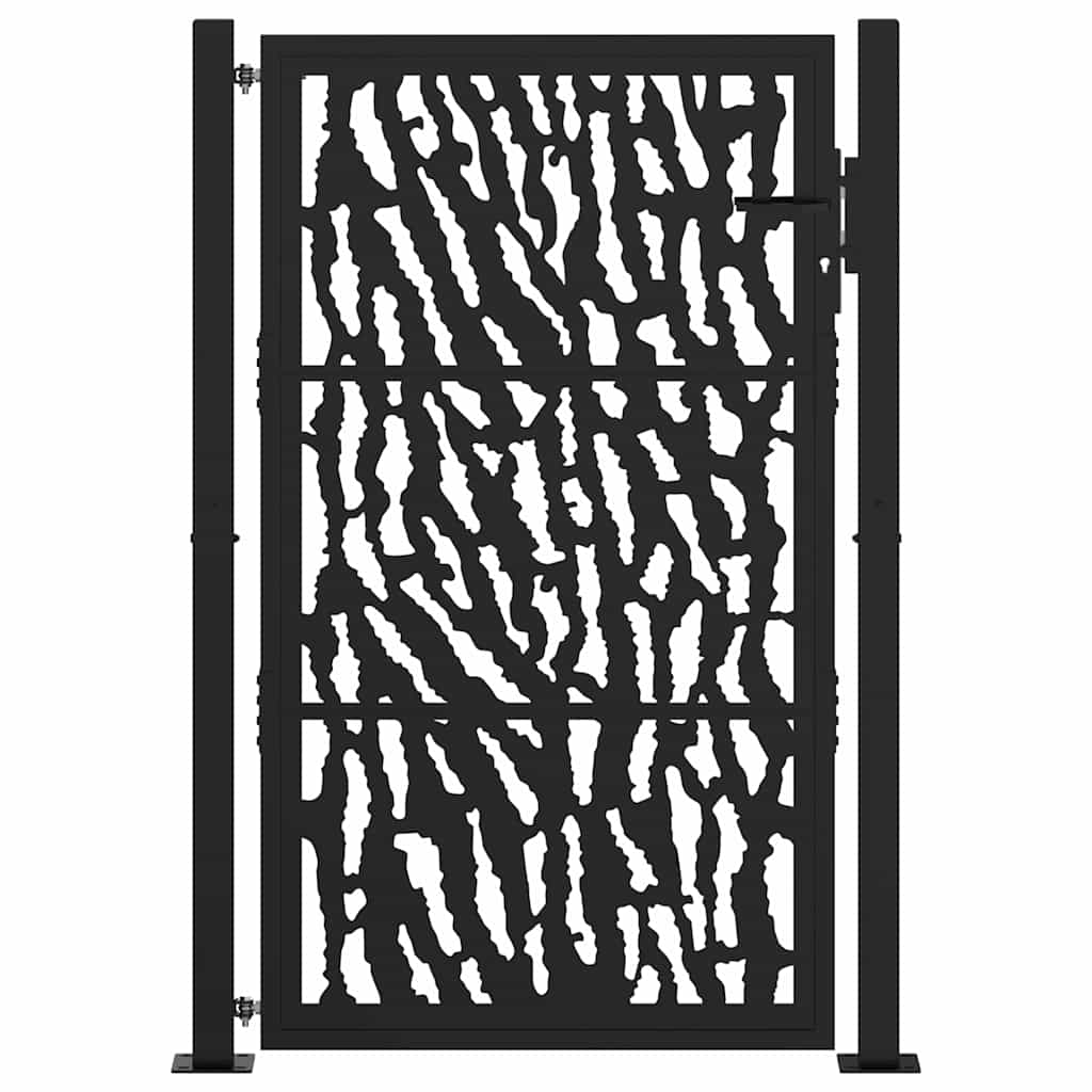 Cancello Giardino Nero 105x155 cm in Acciaio Design a Traccia
