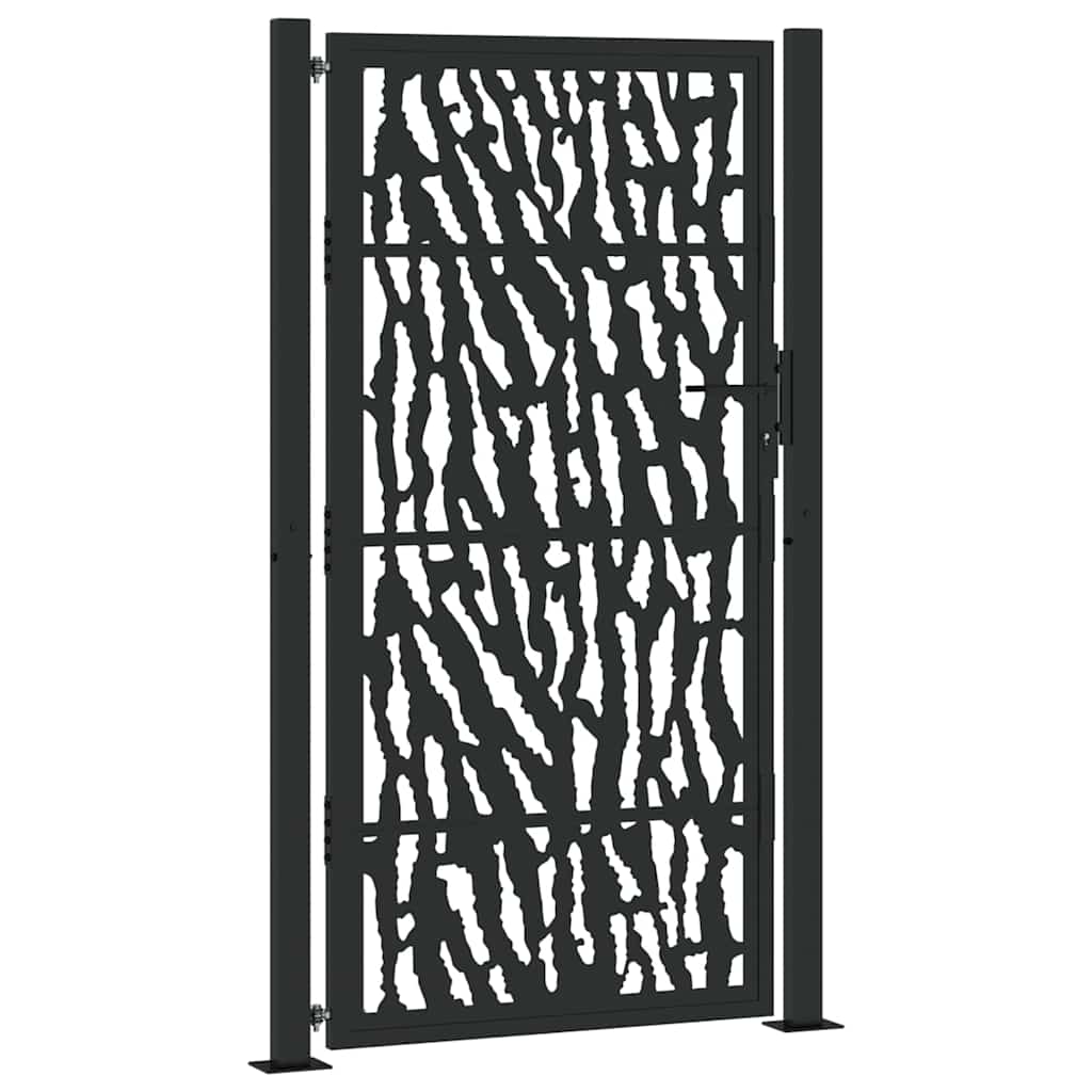 Cancello Giardino Nero 105x180 cm in Acciaio Design a Traccia