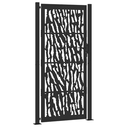 Cancello Giardino Nero 105x205 cm in Acciaio Design a Traccia