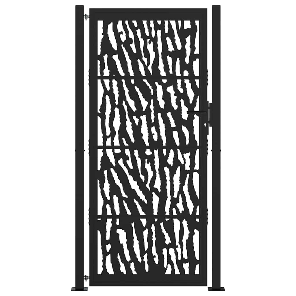 Cancello Giardino Nero 105x205 cm in Acciaio Design a Traccia
