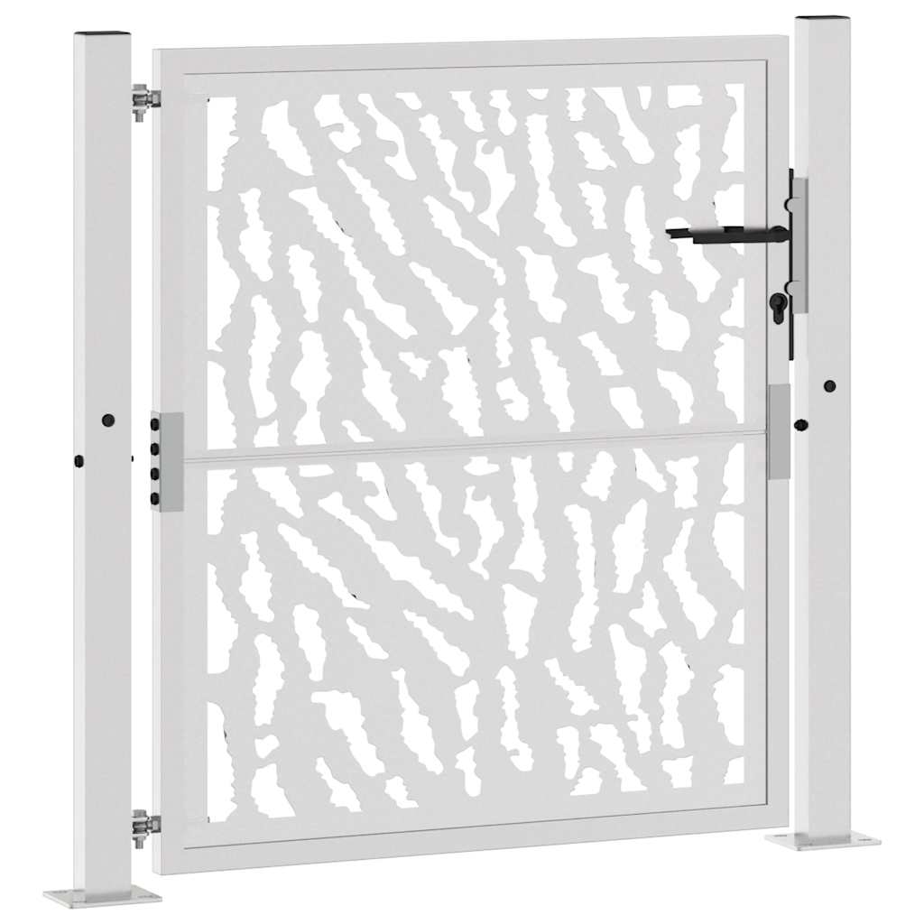 Cancello da Giardino 105x105 cm Acciaio Corten Design a Traccia