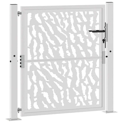Cancello da Giardino 105x105 cm Acciaio Corten Design a Traccia