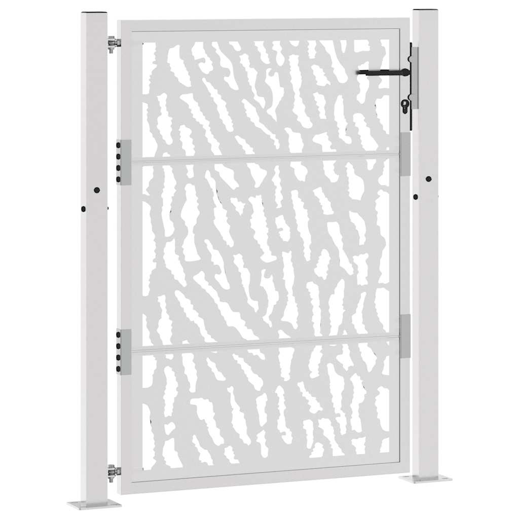 Cancello da Giardino 105x130 cm Acciaio Corten Design a Traccia