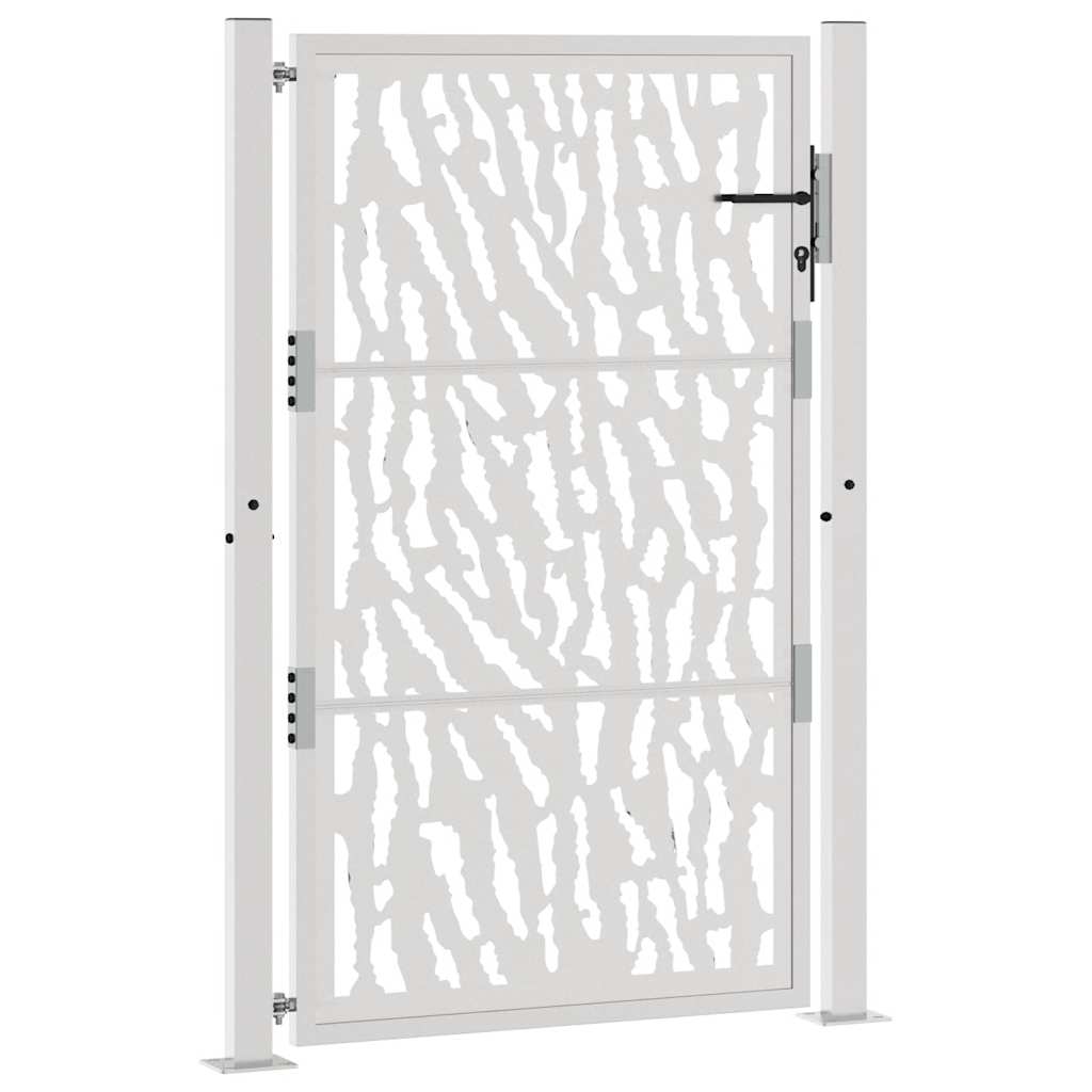 Cancello da Giardino 105x155 cm Acciaio Corten Design a Traccia