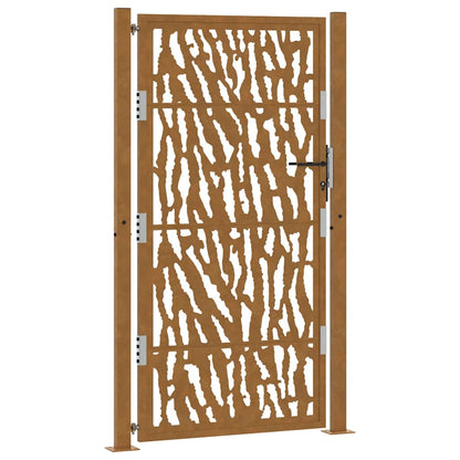 Cancello da Giardino 105x180 cm Acciaio Corten Design a Traccia