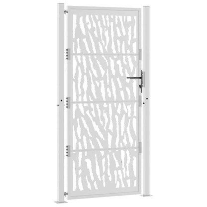 Cancello da Giardino 105x205 cm Acciaio Corten Design a Traccia
