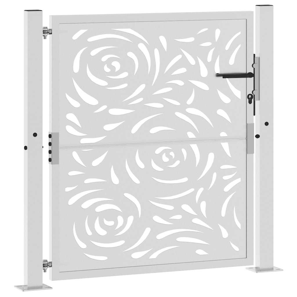 Cancello da Giardino 105x105 cm Acciaio Corten Design a Fiamma