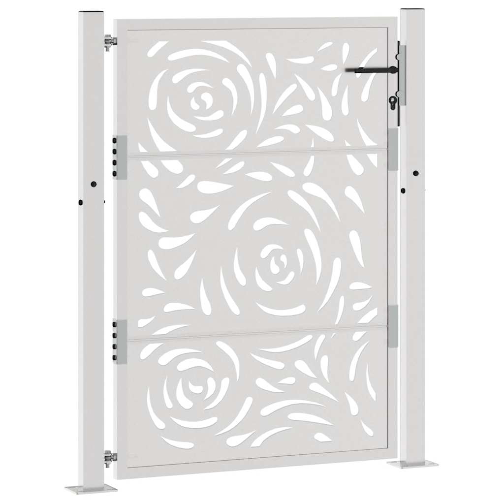 Cancello da Giardino 105x130 cm Acciaio Corten Design a Fiamma
