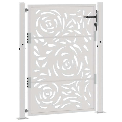 Cancello da Giardino 105x130 cm Acciaio Corten Design a Fiamma