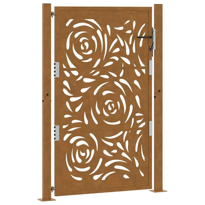 Cancello da Giardino 105x155 cm Acciaio Corten Design a Fiamma