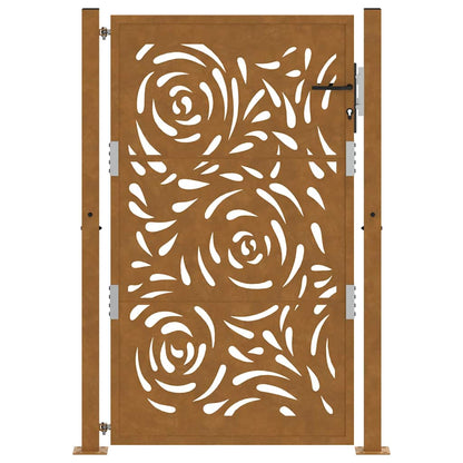 Cancello da Giardino 105x155 cm Acciaio Corten Design a Fiamma