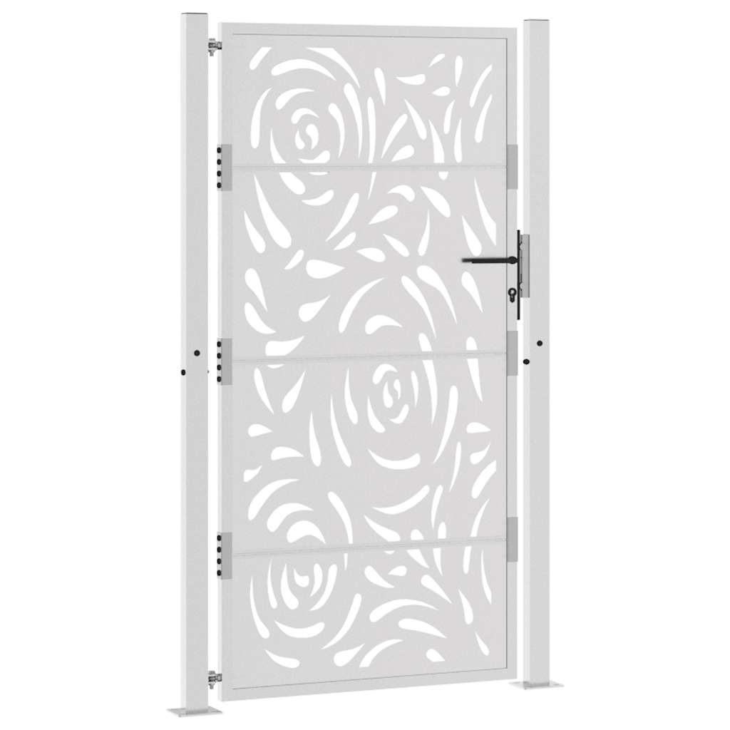 Cancello da Giardino 105x180 cm Acciaio Corten Design a Fiamma