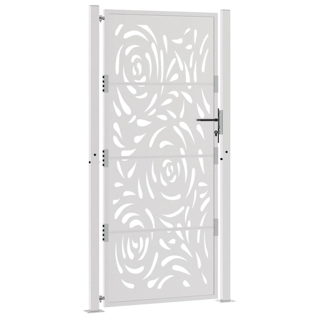 Cancello da Giardino 105x205 cm Acciaio Corten Design a Fiamma