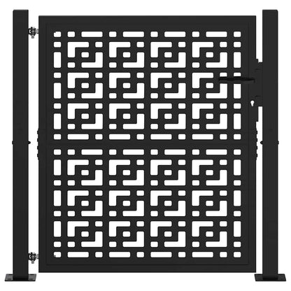 Cancello Giardino Nero 105x106 cm in Acciaio Design a Croce